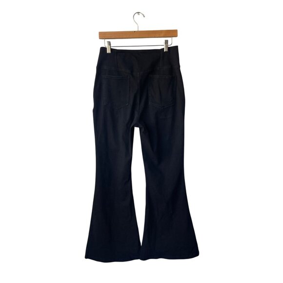 Halara Cross Over Waist Black Denim Flex Flare Jeans Size L NWT Stretch Slimming - Picture 3 of 6